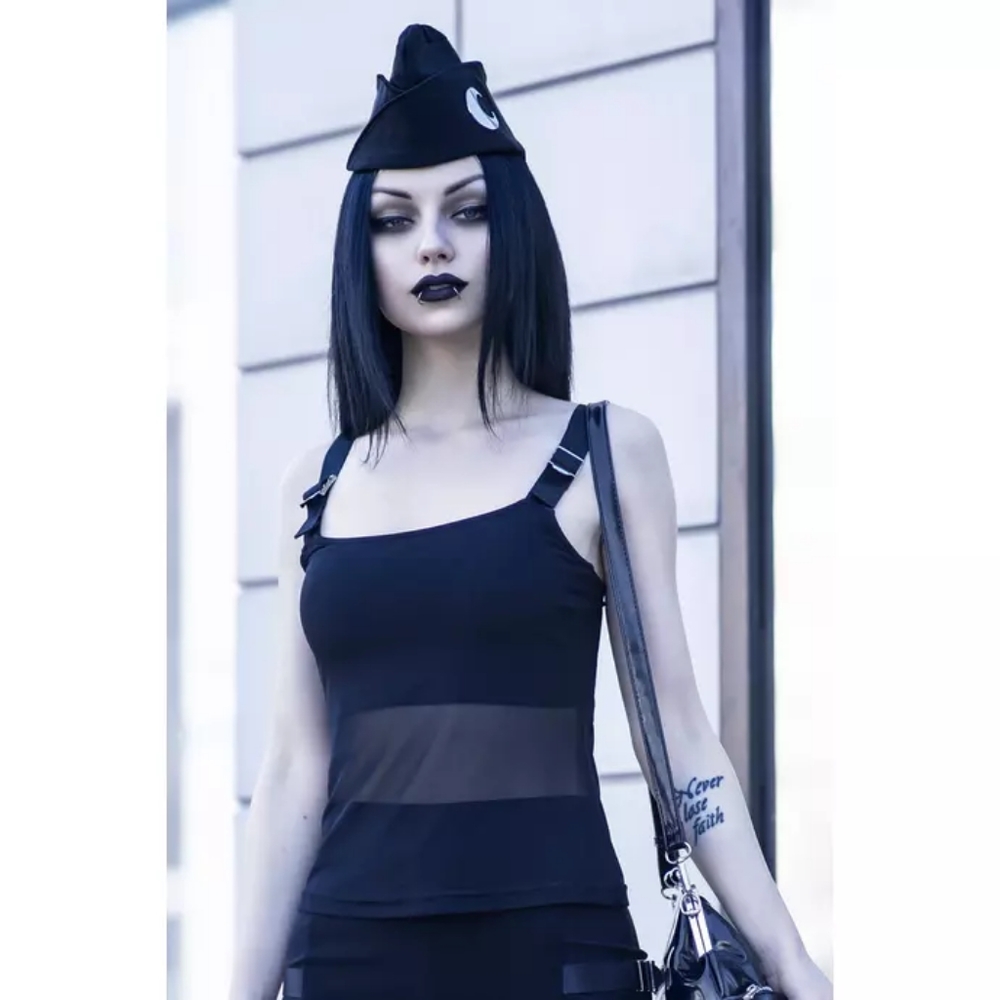 Women's tank top KILLSTAR - Atara Strap - BLACK | Gothic top size M